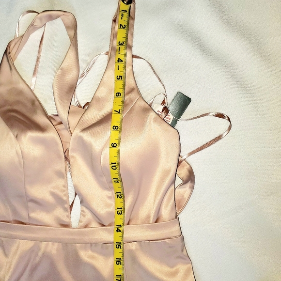 NWT Sequin Hearts Buff Satin Long Dress 3 - Picture 12 of 16